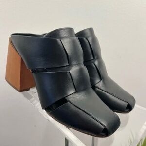 Donald J. Pliner Lilia woven leather mule with wooden block heel